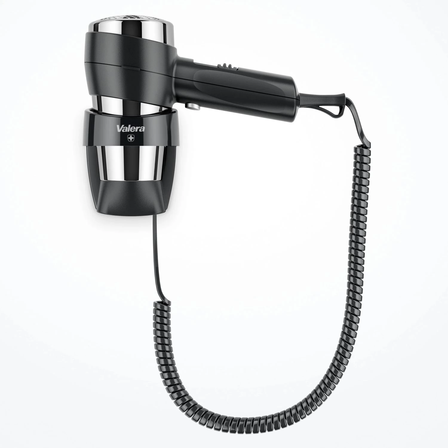 Фен Валера для гостиниц с настенным держателем (alera Action Super Plus Black/Chrome)